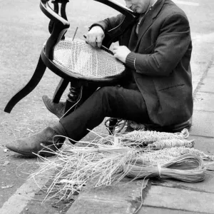 Chair Caning: An unusual sight in London the old craft of chair caning Mr