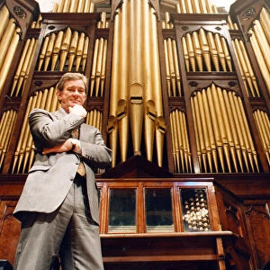 Chief Leisure Officer Gordon Bates with the historic organ at Middlesbrough Town Hall