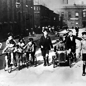 Children playing at Cleminson Street in Salford, Manchester. 1929