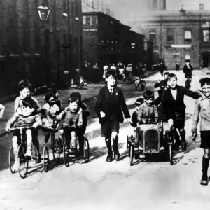 Children playing at Cleminson Street in Salford, Manchester. 1929