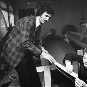 Children at Sarah Metcalfe School build a canoe in Wood shop class, Middlesbrough