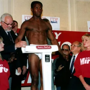 Chris Eubank Boxing at the weigh in for the Benn fight