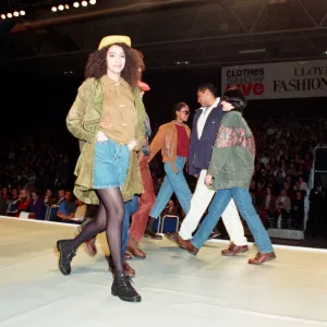 Clothes Show Live, models on the catwalk, Birmingham NEC, 6th December 1990