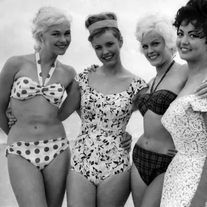 Clothing Fashion Beachwear. August 1960 P013219 Our beautiful Wall Art and Photo Gifts include Framed Prints Photo Prints Poster Prints Canvas Prints Jigsaw Puzzles Metal Prints and so much more