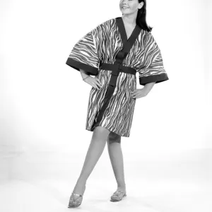 Clothing: Fashion: Kimono: Model: Rosemary Bell. 1966 B2049