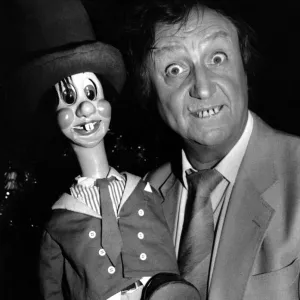 Comedian Ken Dodd with his Diddy Man Dicky Mint at Whitley Bay Playhouse on 9th December