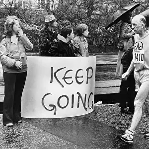 A competitor in the first ever London Marathon, March 1981