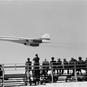 The Concorde makes its first appearance at Farnborough Air Show by flying low over