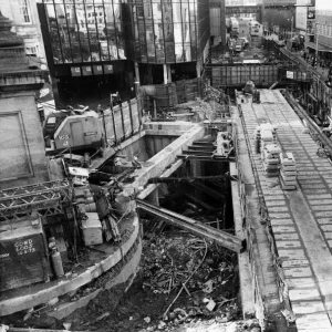 Construction of Monument Station, Newcastle. 6th January 1978