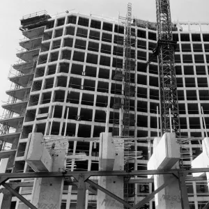 Construction of the new Alpha Tower tower block, headquarters of the commercial