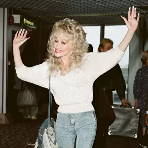 Country & Western singer Dolly Parton pictured here at London Airport shortly after