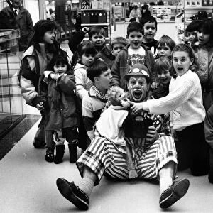 Crackers the Clown at Merry Hill Shopping Centre in Brierley Hill