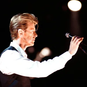 David Bowie performing at The Birmingham NEC, as part of his 1990 Sound