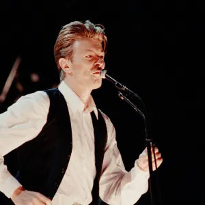 David Bowie performing at The Birmingham NEC, as part of his 1990 Sound