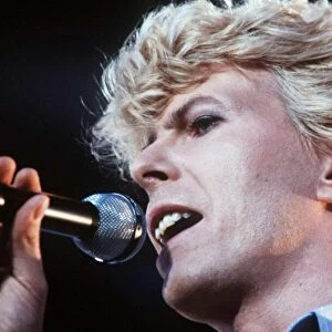 David Bowie Pop Singer performing at Milton Keynes Bowl in 1983