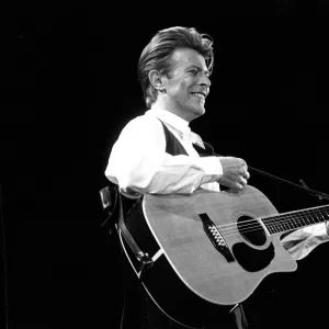 David Bowie on stage at the Birmingham NEC during the first leg of his Sound