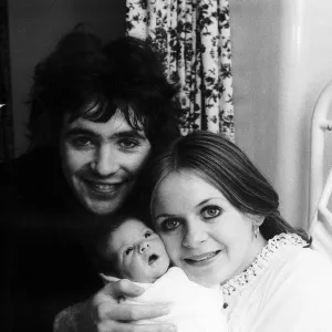 David Essex with his wife Maureen and new born daughter Verity - December 1971 At