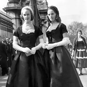 Debutantes Marina Kennedy and Tessa Kennedy, 18 year old twins, of London