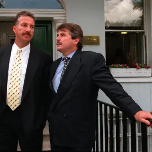 A dejected Ian Botham and Allan Lamb after losing their libel case against Imran Khan