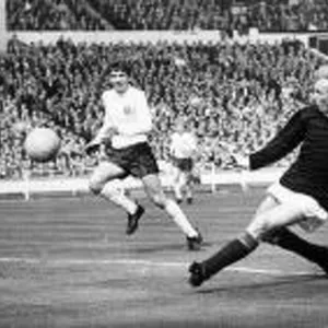 Denis Law hitting shot April 1967