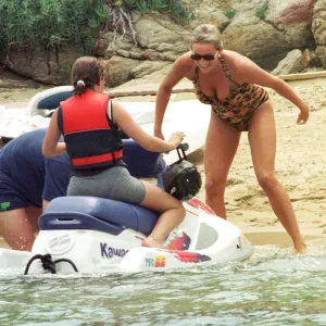 Diana, Princess of Wales on holiday in St Tropez in the South of France as the guest of