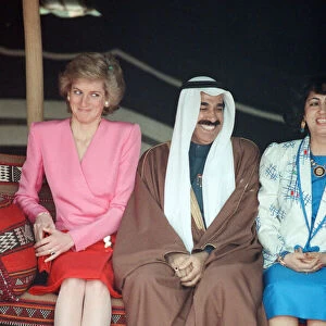 Diana, Princess of Wales, with Jaber III al-Ahmad al-Jaber al-Sabah of Kuwait at
