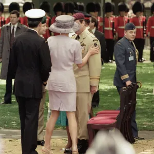 Diana, Princess of Wales and Prince Andrew, Duke of York attend the unveiling of