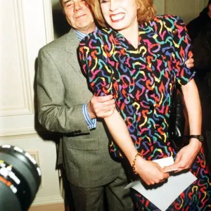 Dirk Bogarde with Joanna Lumley at the Variety Awards