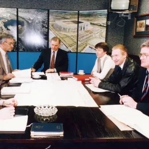 Discussing plans for the new Riverside stadium are (L-R) Grahan Fordy