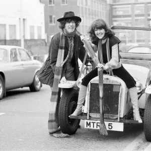 Doctor Who, actor Tom Baker - the 4th Doctor - pictured with assistants Sarah Jane Smith