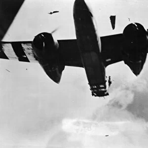 A Douglas A-20 Havoc Light bomber of the 9th US Air force is shot down over France