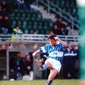 Ebbw Vale v Bridgend, Matthew Lewis kicking the ball, April 1997