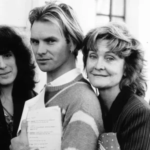 Eleanor Bron (L) actress with Sting and Sheila Hancock. November 1984