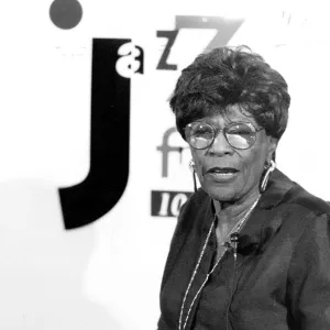 Ella Fitzgerald Jazz Singer at the opening of Jazz FM Radio Station in London