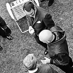 England footballer Jimmy Greaves meeting actor Yul Brynner during the visit of the 1966