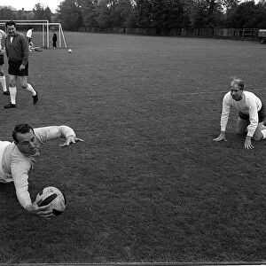 England Team training session May 1966. Bobby Charlton training with England