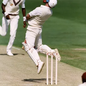 England v West Indies Fifth Test match at the Oval. England batsman Hugh Morris