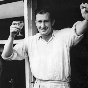 English cricketer Jim Laker, who took all 10 Australian wickets in the second innings of