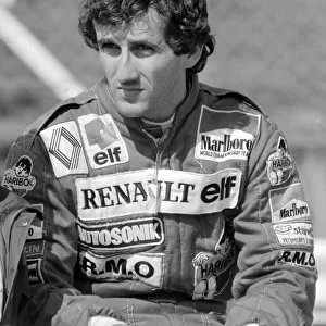 European Grand Prix-1st practice day. Alain Prost. September 1983