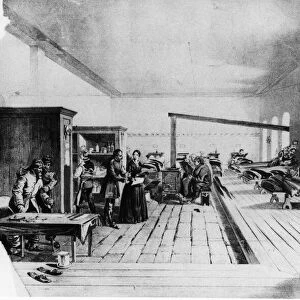 Florence Nightingale at work in a hospital in Russia. Date unknown