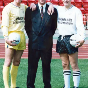 Footballer Derek Bell of Gateshead FC (right). 15th August 1991