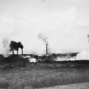 The Fortuna power station, near Cologne, Germany under attack