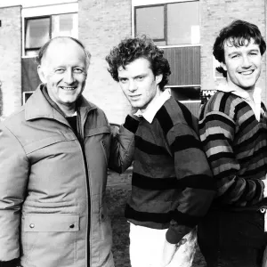 Frank Bough and Mary Parkinson broadcasters with their sons