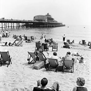 General views at Bournemouth beach, Dorset. June 1960 M4341-001
