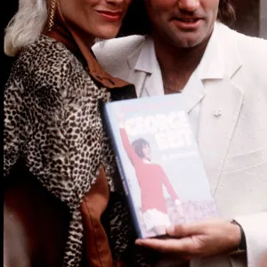 George Best and Angela Best with his book March 1982