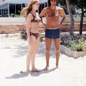 George Best football player and Susan George actress on holiday in Palma Nova Majorca