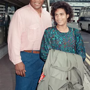 George Foreman at London Airport. 16th October 1989