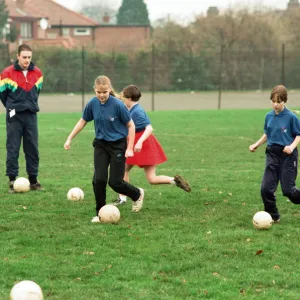 Girls at St Davids School, Acklam, are put through their paces during a visit by Jim