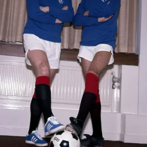 Glasgow Rangers FC captain John Greig (left) seen here with singer Rod Stewart