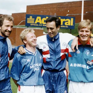 Glasgow Rangers players L-R player manager Graeme Souness, Mo Johnston